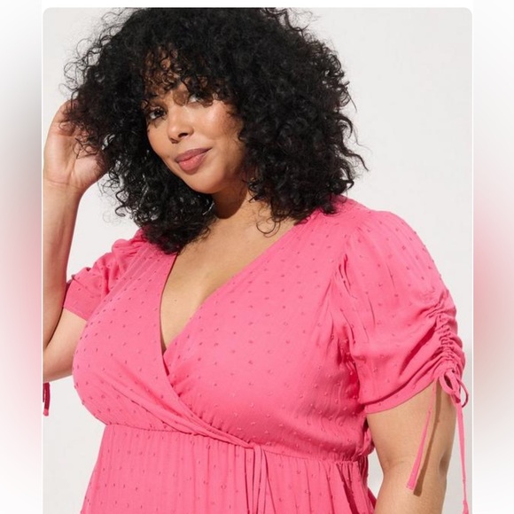 Torrid MIDI Swiss Linen Surplice Dress Size Large New with tags - Picture 4 of 6